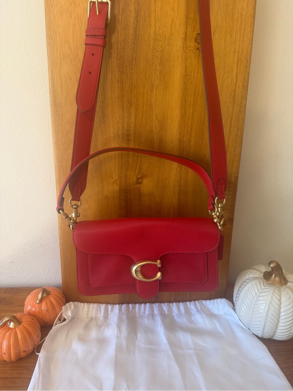 Coach Tabby 26 Red Leather Top-Handle Shoulder Bag with Gold Hardware
